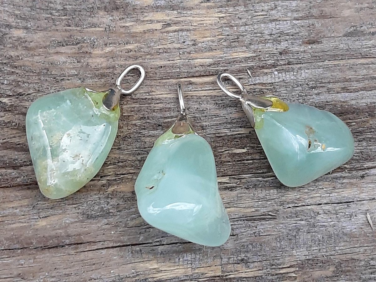 Edelsteen Prehniet hanger